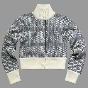The "Aviemore" Ladies cardigan Cream & Navy Blue